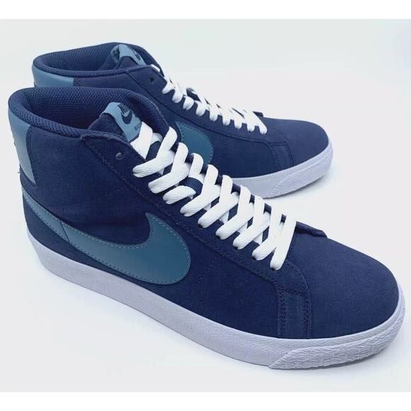 Nike SB Zoom Blazer Mid High Top Shoes Navy Aqua Mens Size 8.5 New In Box - Picture 1 of 11